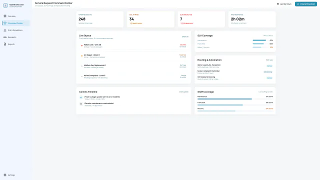 StarRez service request command center
